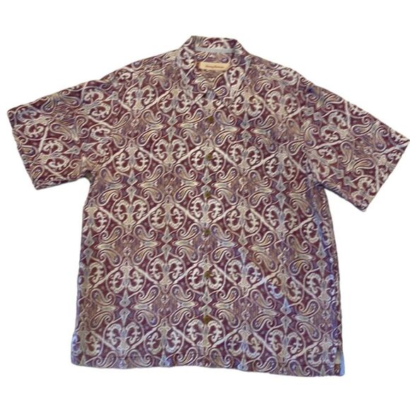 Tommy Bahama Men’s Silk Print Camp Shirt Size Medium - Picture 1 of 8